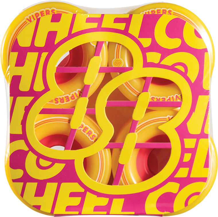 88 Wheel - Wheels Viper Freeride 70mm 76a Yellow - Skateboard Wheels (Set of Four)