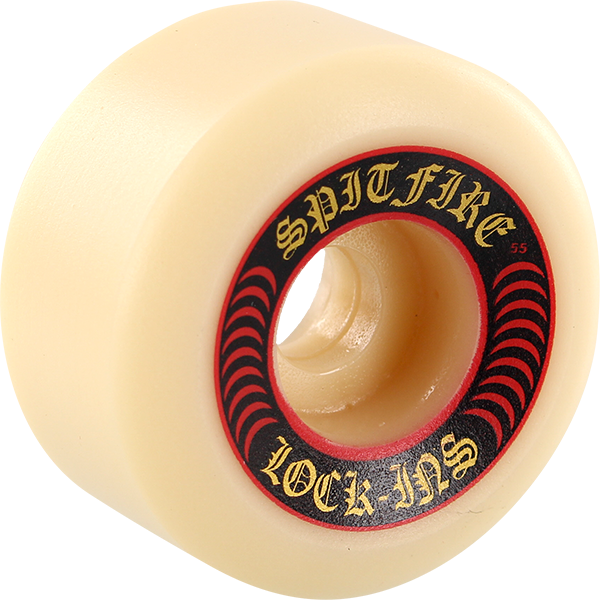 Spitfire - F4 101a Lock Ins 55mm Wht W/red - Skateboard Wheels (Set of Four)