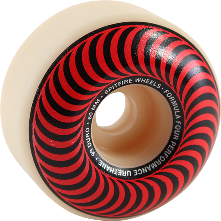 Spitfire - F4 99a Classic Swirl 60mm Wht W/red/bronze - Skateboard Wheels (Set of Four)