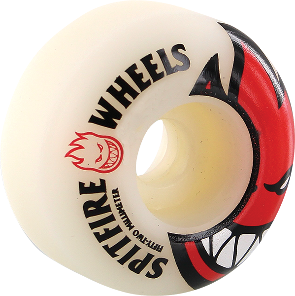 Spitfire - Bighead 52mm Wht W/red - Skateboard Wheels (Set of Four)