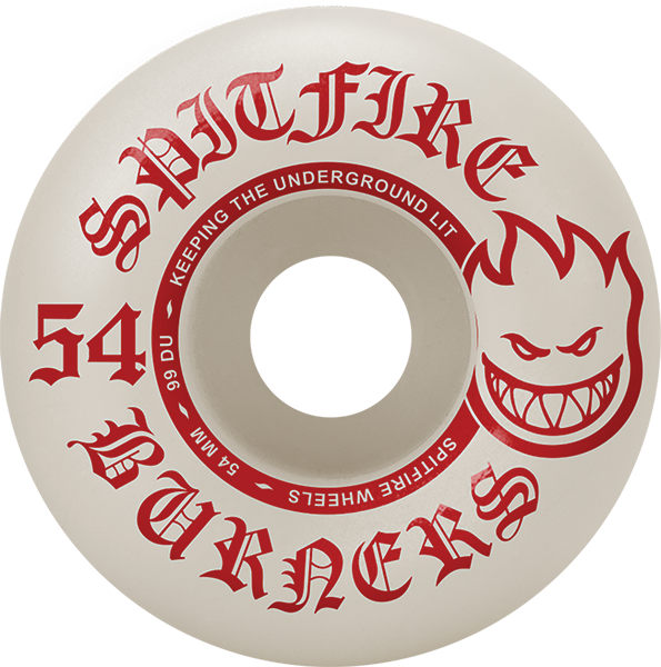 Spitfire - Burners 54mm 99a Wht/red - Skateboard Wheels (Set Of Four)