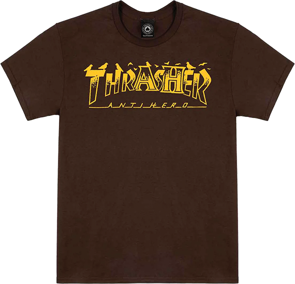 Thrasher - Anti-hero Pigeon Mag Ss M-dk.chocolate - Skateboard Tshirt