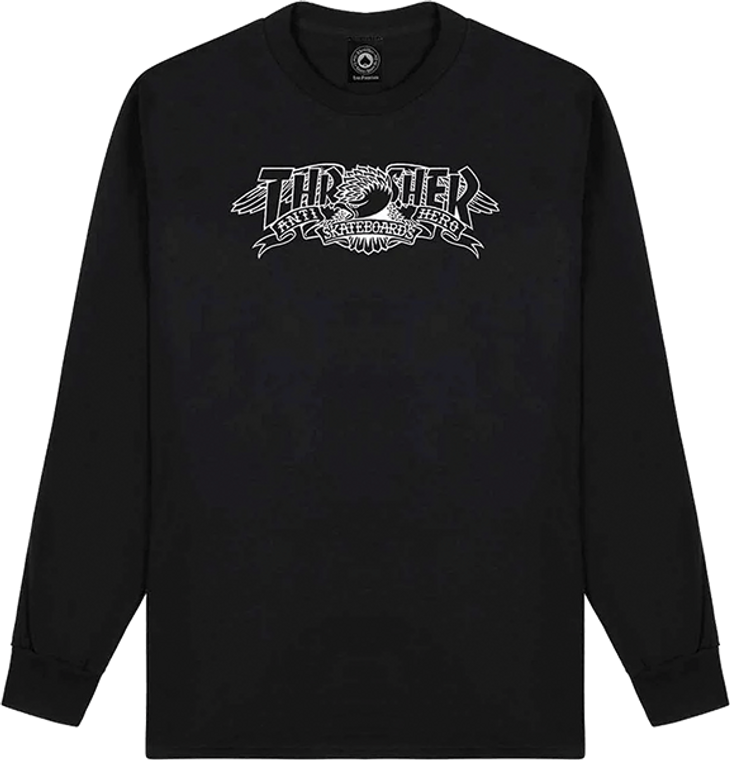 Thrasher - Anti-hero Mag Banner Ls Xl-black - Skateboard Tshirt