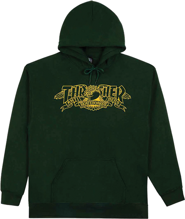 Thrasher - Anti-hero Mag Banner Hd/swt M-forest Grn - Skateboard Sweatshirt