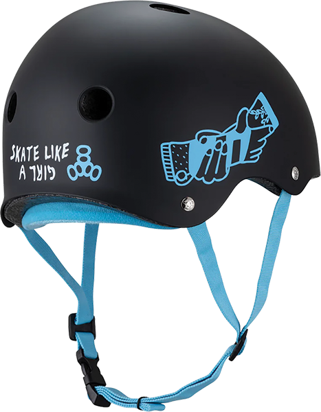 Triple 8 - Certified Sweatsaver Xs/s-skate Like A Girl Blk - Skateboard Helmet