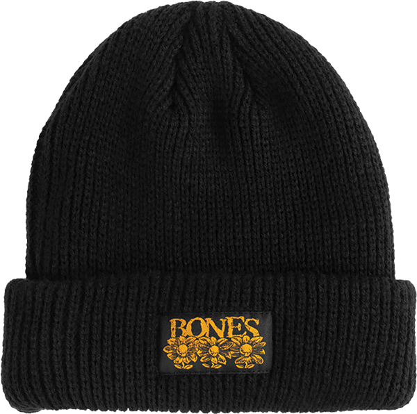 Bones Wheels - Wheels Pushing Up Daisies Beanie Black - Skateboard Beanie