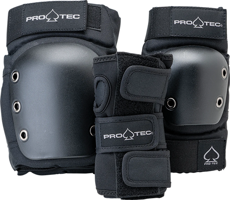 Pro Tec - Adult 3 Pack Open Back S-black - Skateboard Pads