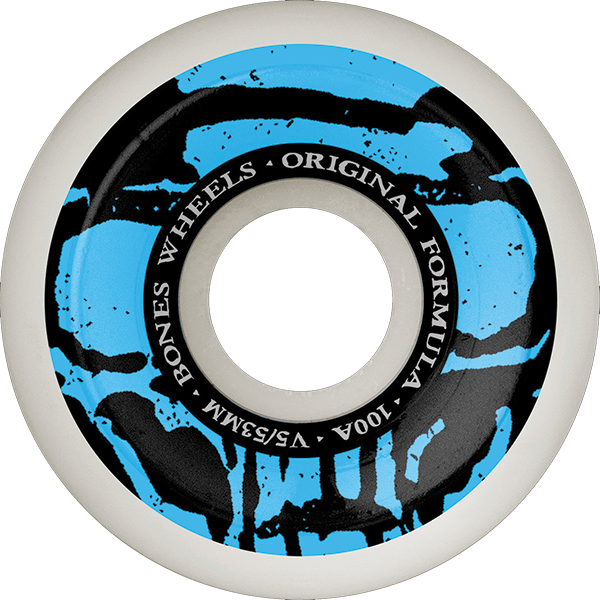 Bones Wheels - 100's Og V5 Mummy Skulls 53mm 100a White - Skateboard Wheels (Set of Four)