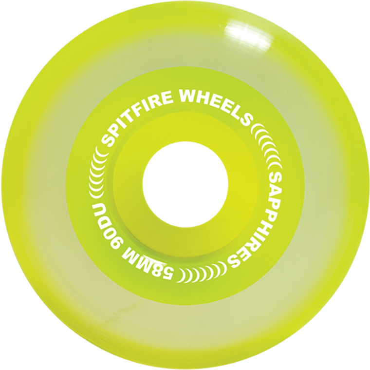Spitfire - Sapphire 90du Conical Full 58mm Neon Yellow - Skateboard Wheels (Set of Four)