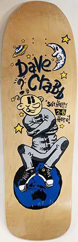 Toxic Dave Crabb Happy Assorted Stains Moose Shaped Deck 10.00 X 32.25 (hand Screened) - Skateboard Deck