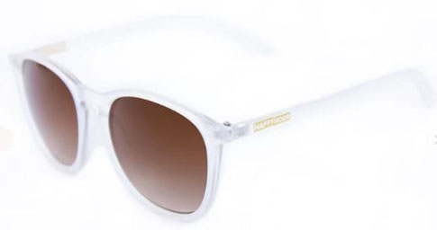 Happy Hour Flap Jack Frosted Clear Sunglasses