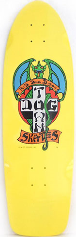 Dogtown Og Red Dog 70's Rider Bright Yellow Dip Shaped Deck 9.00 X 30.57 - Skateboard Deck