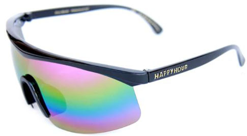 Happy Hour Fire Birds Gloss Black/rainbow Mirror Polarized Sunglasses