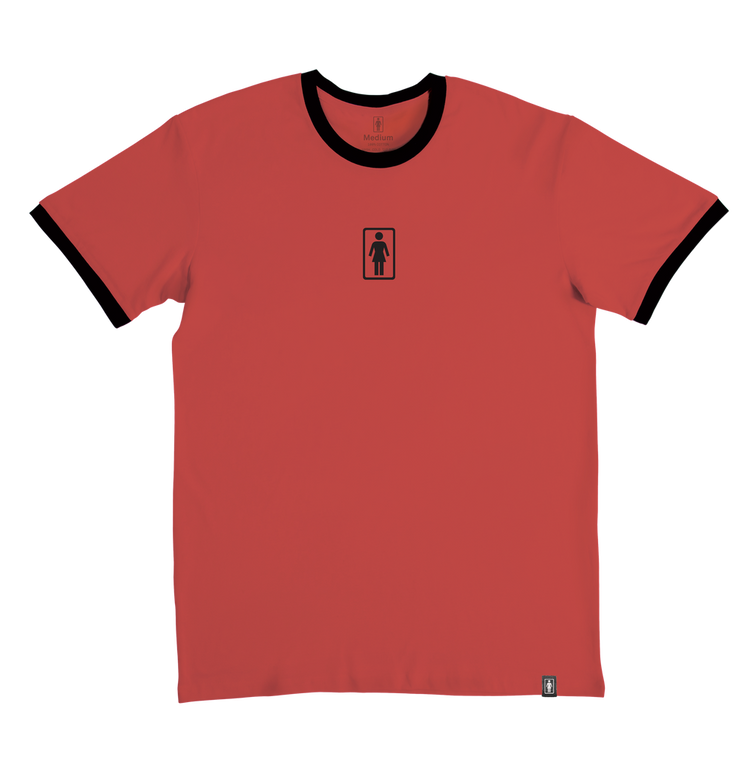 Girl Og Ringer Red/black Ss Xl - Skateboard Tshirt