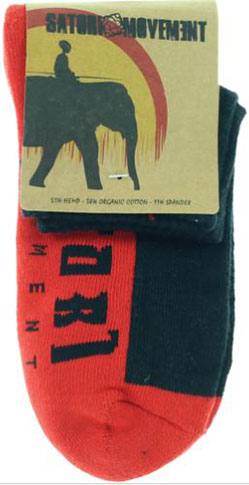 Satori Half Link Ankle Hemp Socks Black Sm