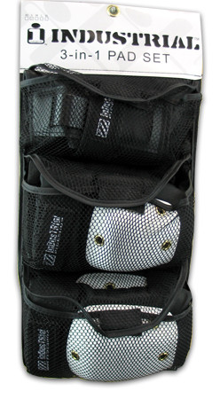 Industrial White Cap 3 Pack Pad Set S - Skateboard Pads