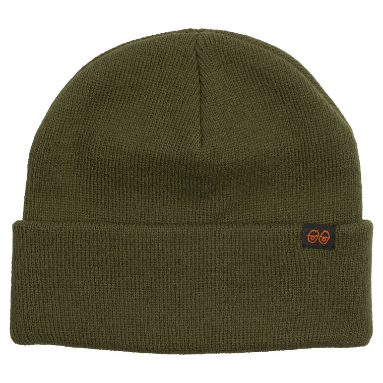 Krooked Eyes Clip Cuff Beanie Olive/orange