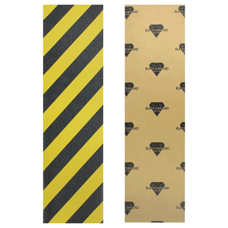 Black Diamond Longboard Griptape Sheet 10.00 X 48.00 Caution - Skateboard Grip Tape