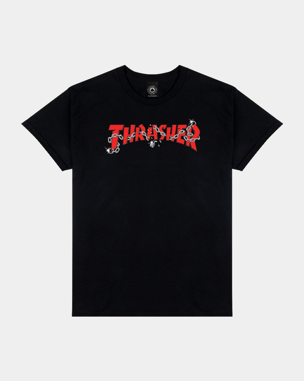 Thrasher Chains By Daniel Shepard Black Ss M - Skateboard Tshirt