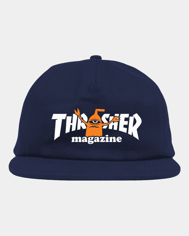 Thrasher X Toy Machine Sect Snapback Hat Navy - Skateboard Hat