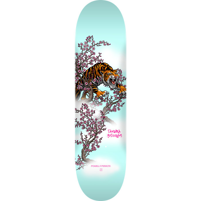 Powell Yosozumi Tiger Light Blue Deck 8.00 - Skateboard Deck