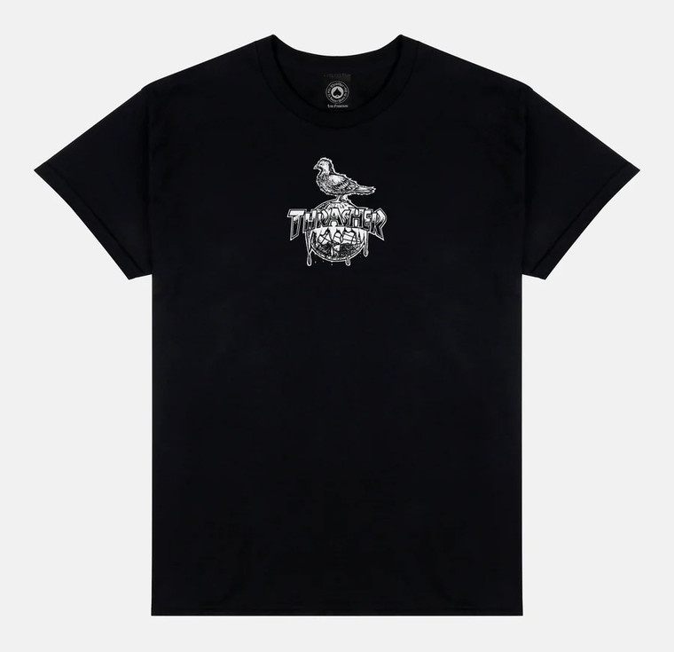 Thrasher X Anti-hero Cover The Earth Black Ss M - Skateboard Tshirt