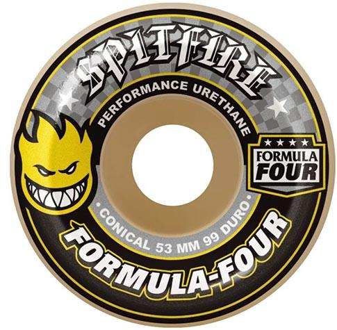 Spitfire Formula Four Conical 53mm 99d (set Of 4) - Skateboard Wheels
