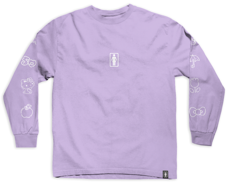 Girl Hello Kitty 50th Sleeve Lavender Ls L