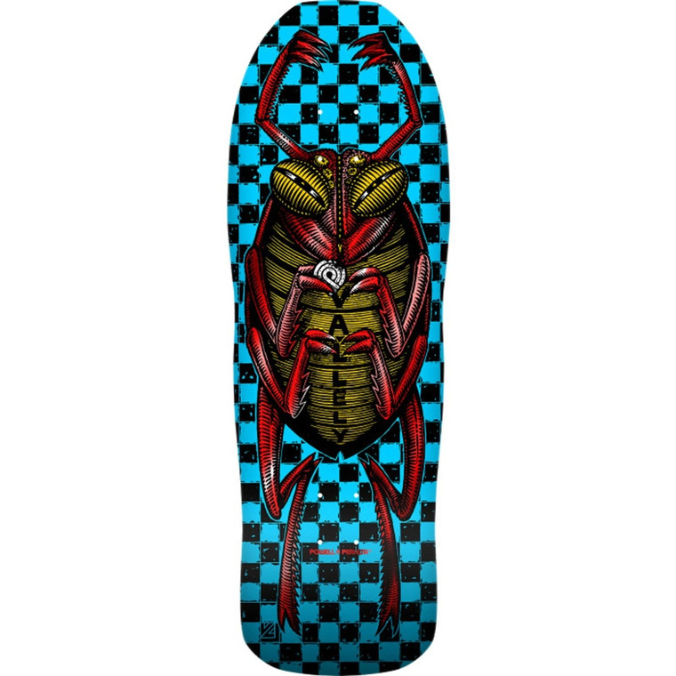 Powell Mike Vallely Bug Blue/red Foil Shaped Deck 10.0 X 30.25 - Skateboard Deck