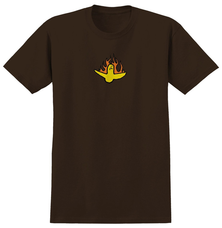 Krooked Fire Bird Dark Chocolate Ss L - Skateboard Tshirt