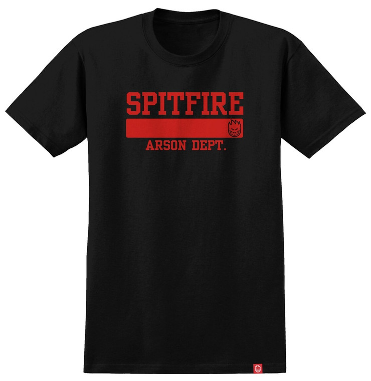 Spitfire Arson Dept Black/red Ss L - Skateboard Tshirt