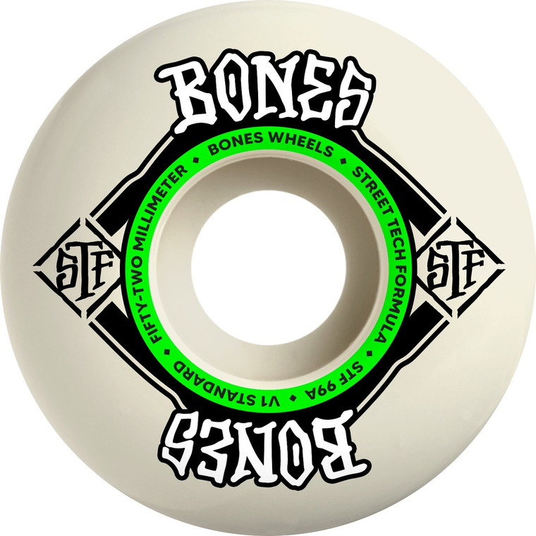 Bones Stf Standard V1 52mm 99a (set Of 4) - Skateboard Wheels