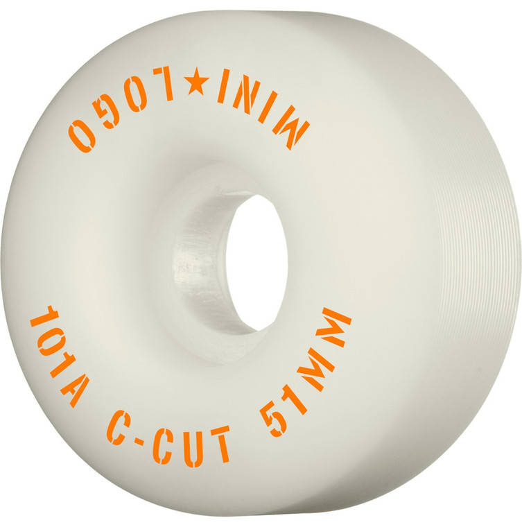 Mini Logo C Cut White 51mm 101a (set Of 4) - Skateboard Wheels