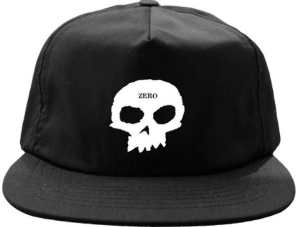 Zero Single Skull Snapback Hat Black -  Skateboard Hat