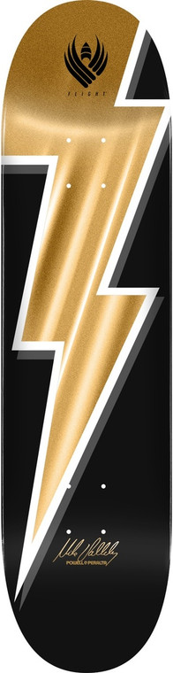 Powell Mike Vallely Lightning Bolt Gold Foil Flight Deck 8.75 -  Skateboard Deck