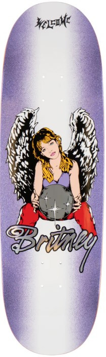 Welcome X Britney Spears Angel On Boline Shaped Deck 9.50 X 33.00 -  Skateboard Deck