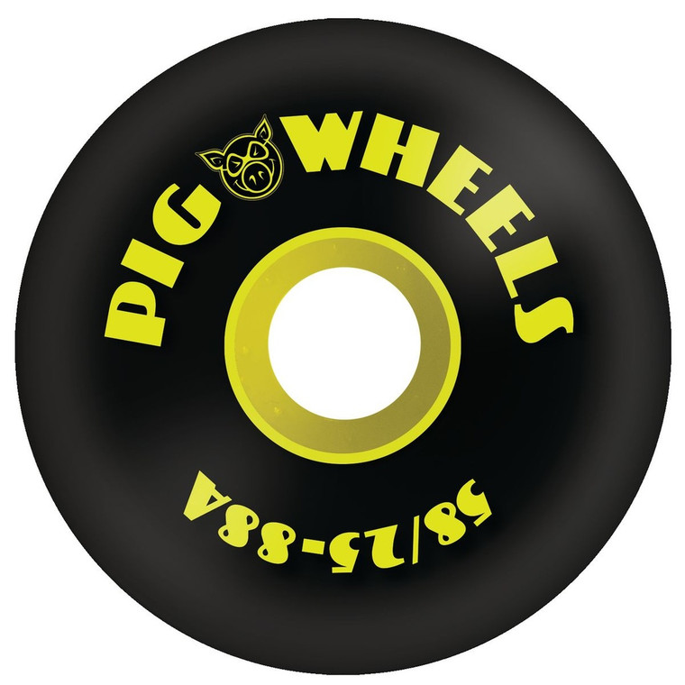 Pig Rt's Black 58mm 88a (set Of 4) - Skateboard Wheels