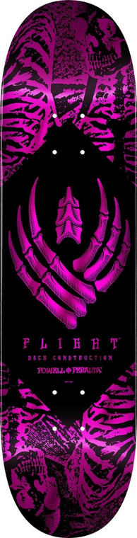 Powell Team Skeleton Pink Foil Flight Deck 8.0 -  Skateboard Deck
