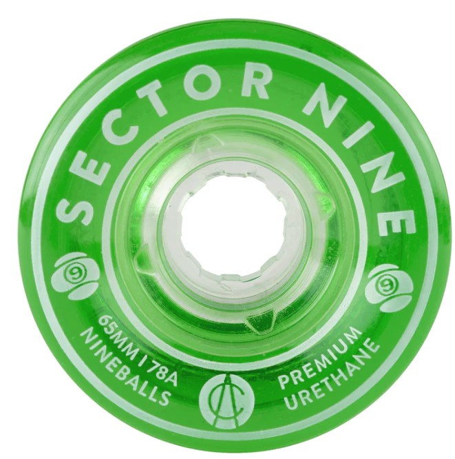 Sector 9 Nineballs Green 65mm 78a Wheels - (Set of Four) - Skateboard Wheels