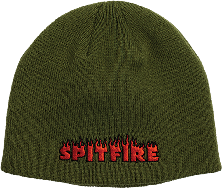 Spitfire - Demonseed Script Skully Beanie Olive - Skateboard Beanie
