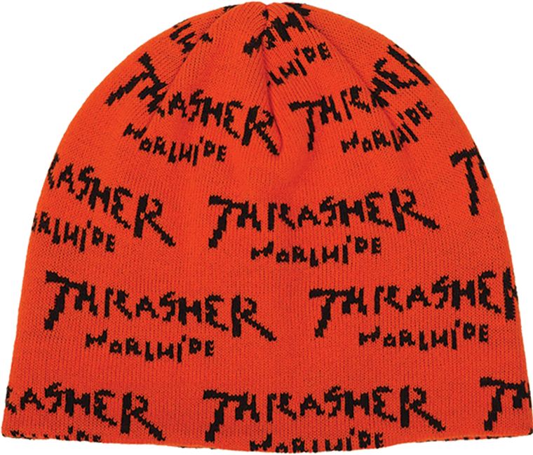 Thrasher - Worlwide Skully Beanie Orange - Skateboard Beanie