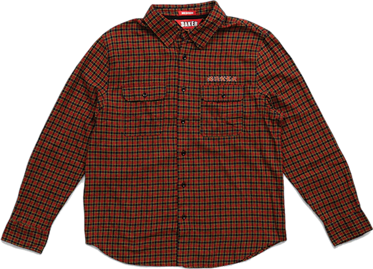 Baker - Flames Ls Flannel L-red