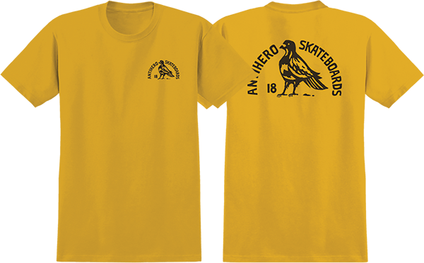 Antihero - Rock Dove Ss M-mustard Heather/blk - Skateboard Tshirt