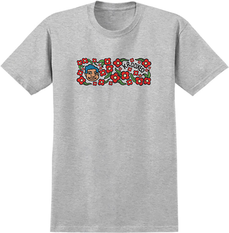 Krooked - Sweatpants Redux Ss M-heather Grey - Skateboard Tshirt