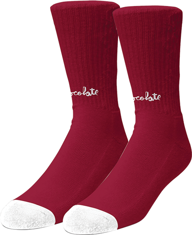 Chocolate - Lost Chunk Socks Red/wht 1pr - Skateboard Socks