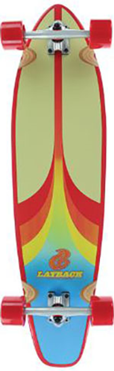 Layback Split Peak Kick Tail Cruiser Complete 9.75 X 38.00 - Complete Skateboard