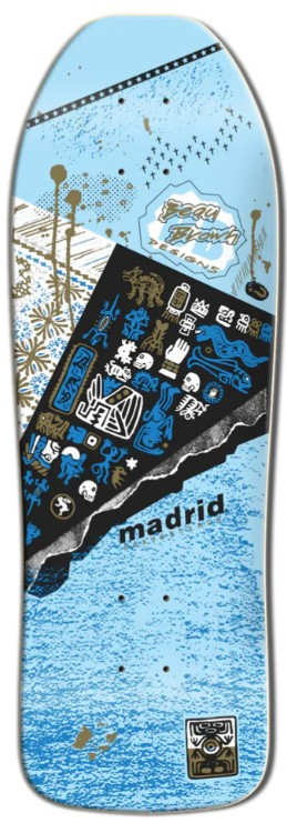 Madrid Beau Brown Mayan Light Blue Reissue Shaped Deck 10.25 X 30.00 - Skateboard Deck