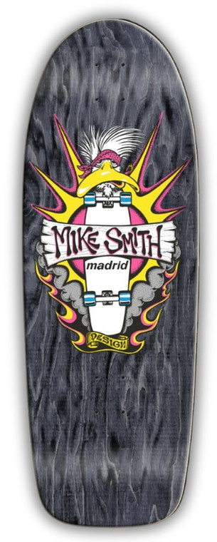 Madrid Mike Smith Duck Black Veneer Reissue Shaped Deck 10.75 X 31.00 - Skateboard Deck