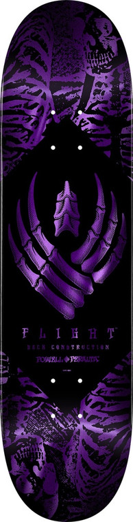 Powell Team Skeleton Purple Foil Flight Deck 9.0 - Skateboard Deck