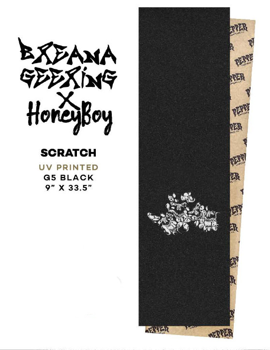 Pepper G5 Breana Geering Scratch Graphic Griptape Sheet 9.00 X 33.50 - Skateboard Grip Tape